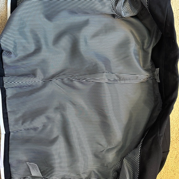 Worthington Cotton/Spandex Blazer Black w White Edging Front Zip Pockets Lined L - Picture 4 of 11